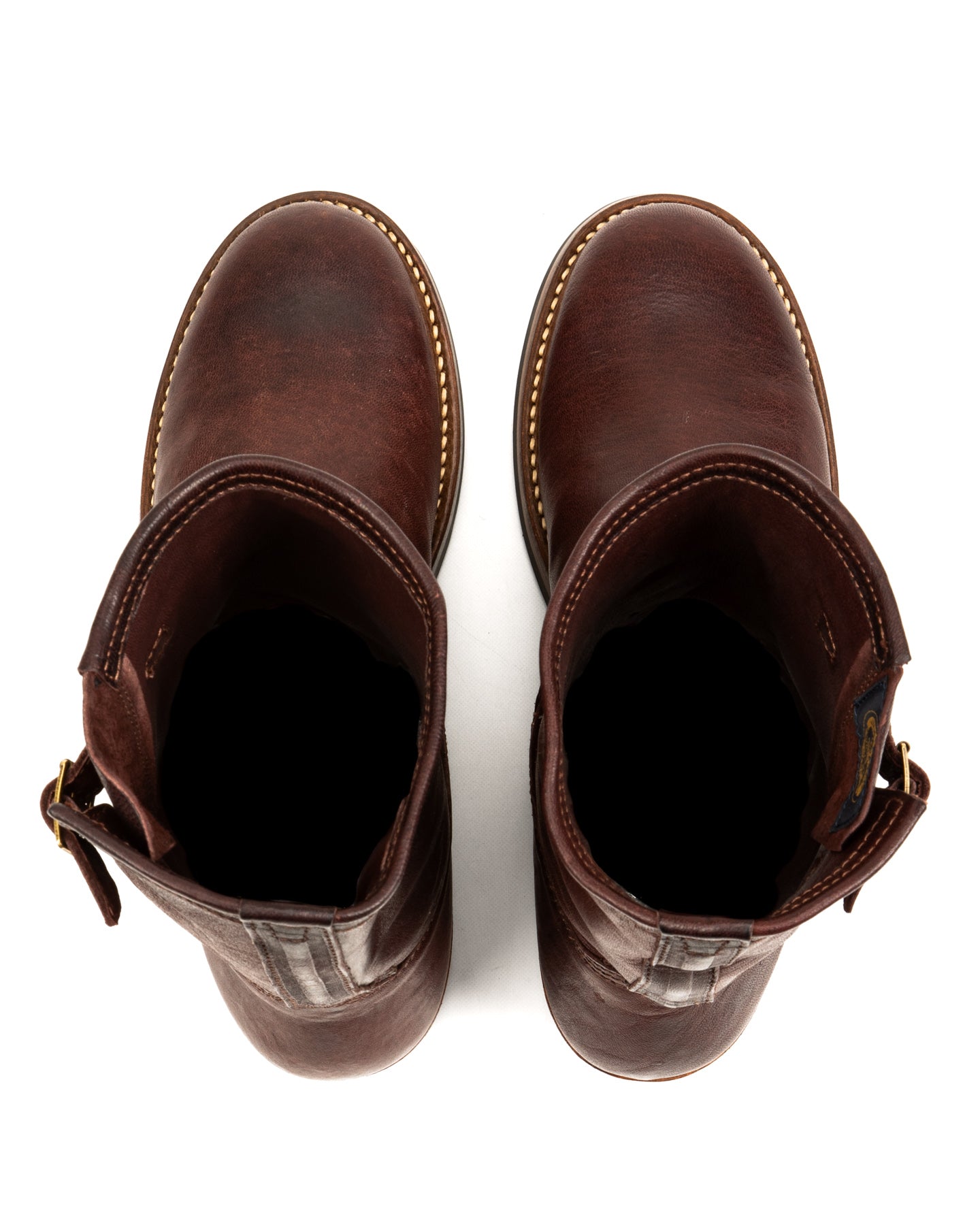 John Lofgren Wabash Engineer Boots - Burnt Burgundy Ezo Deerskin - Standard & Strange