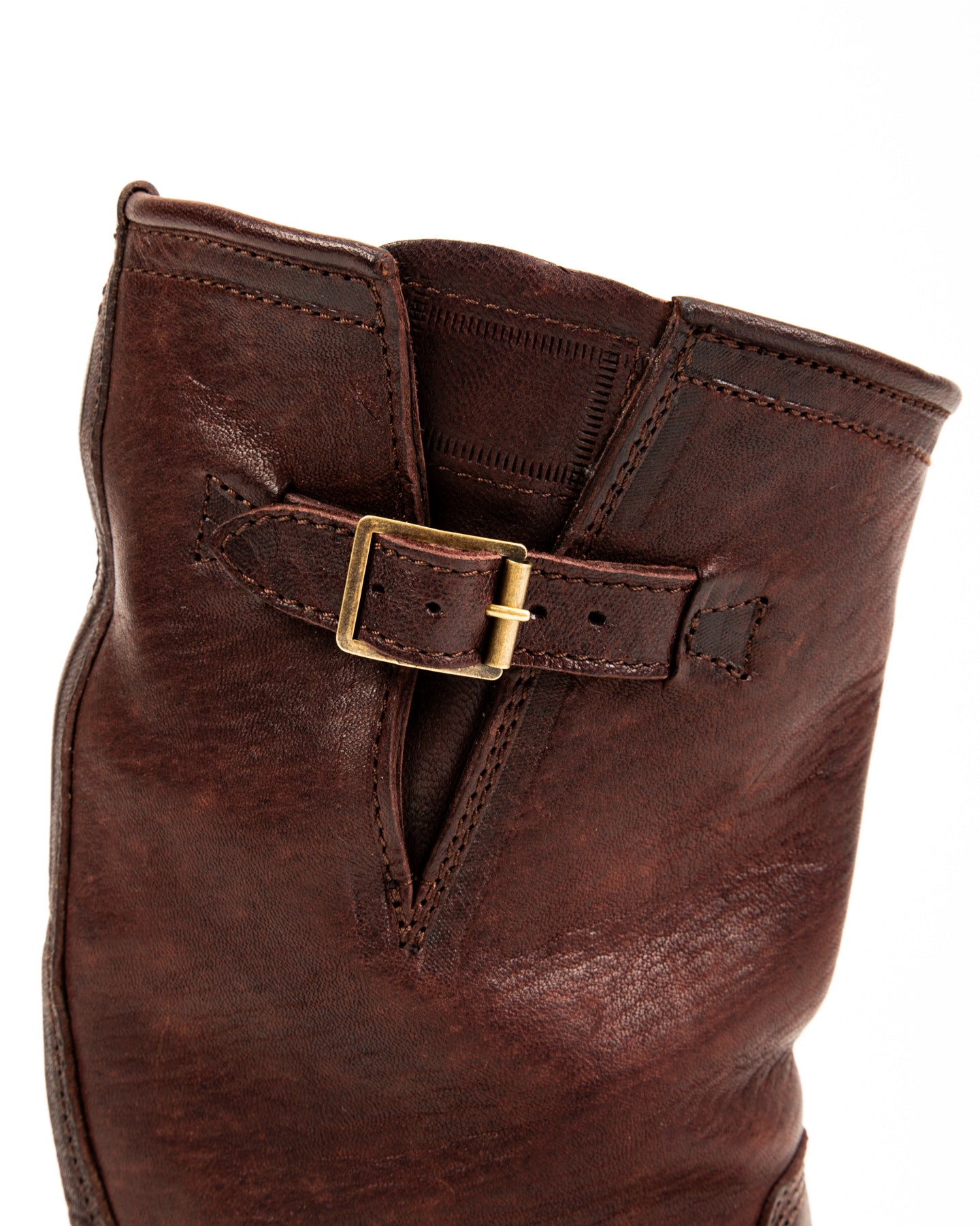 John Lofgren Wabash Engineer Boots - Burnt Burgundy Ezo Deerskin - Standard & Strange