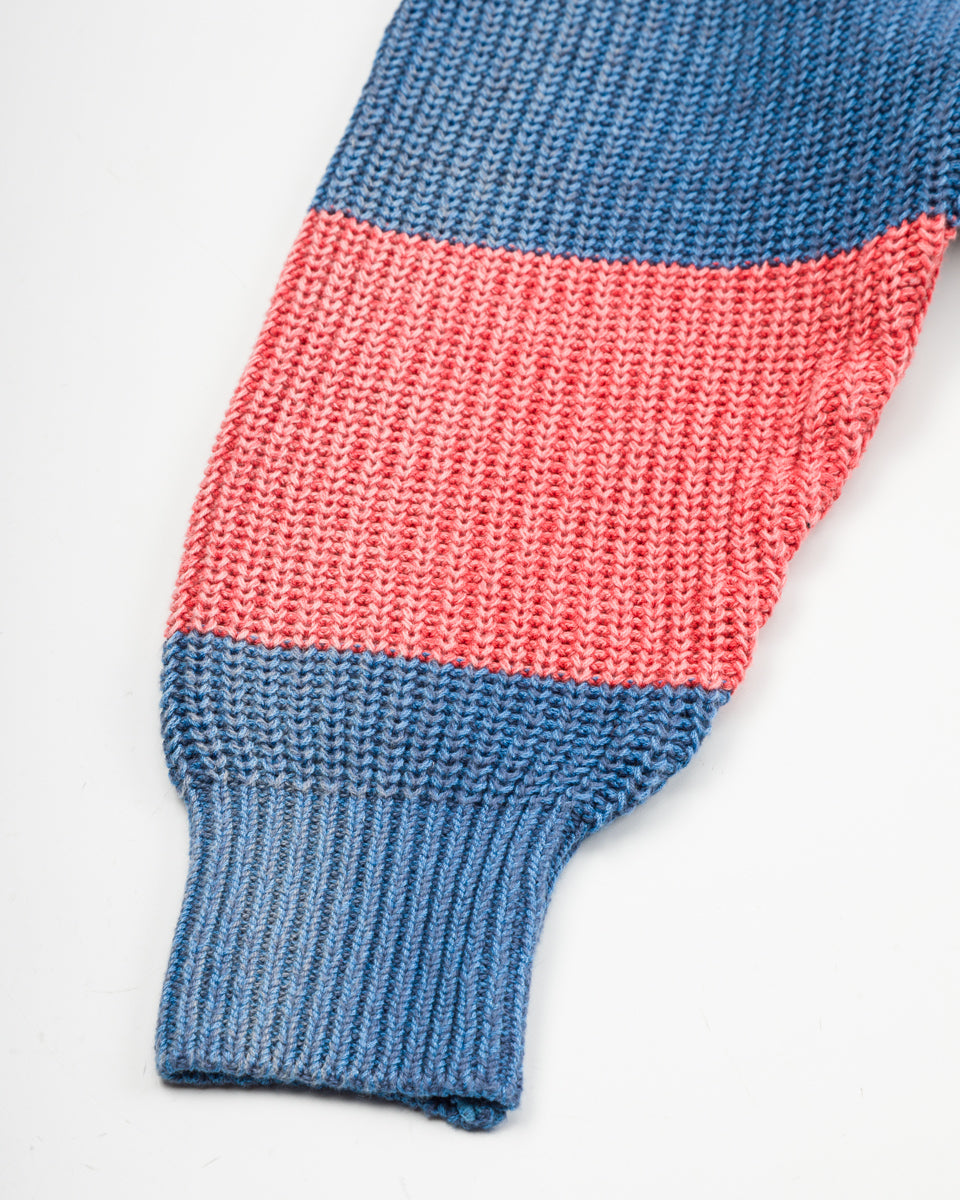 Kapital 5G Cotton Knit RUGGER Shirt - Sax/Red - Standard & Strange
