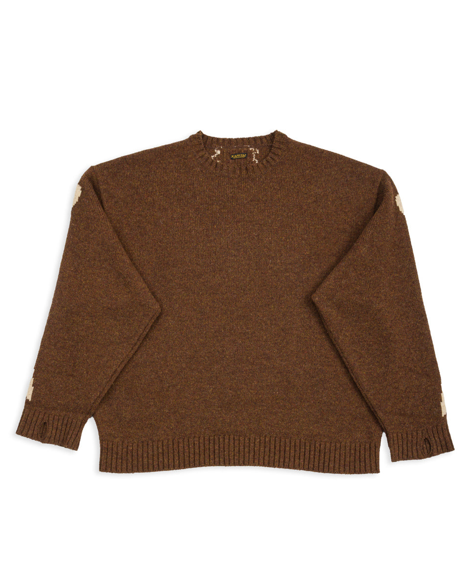 Kapital 5G Wool BONE Crew Sweater - Brown - Standard & Strange