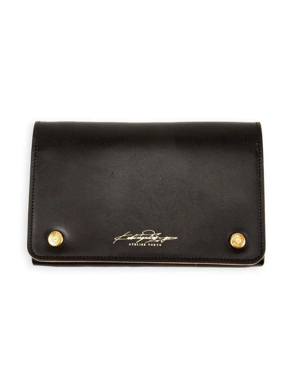 Rolling Dub Trio Middle Trucker Wallet - Black Maryam Horsebutt - Standard & Strange