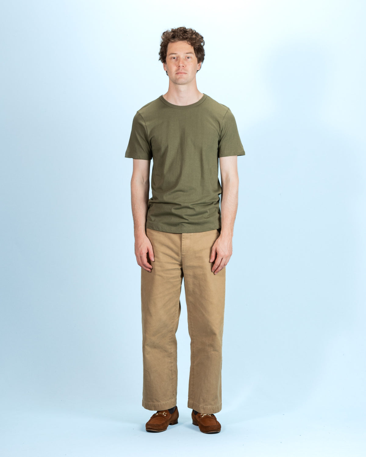 1950s Lightweight Loopwheeled Tee - Army