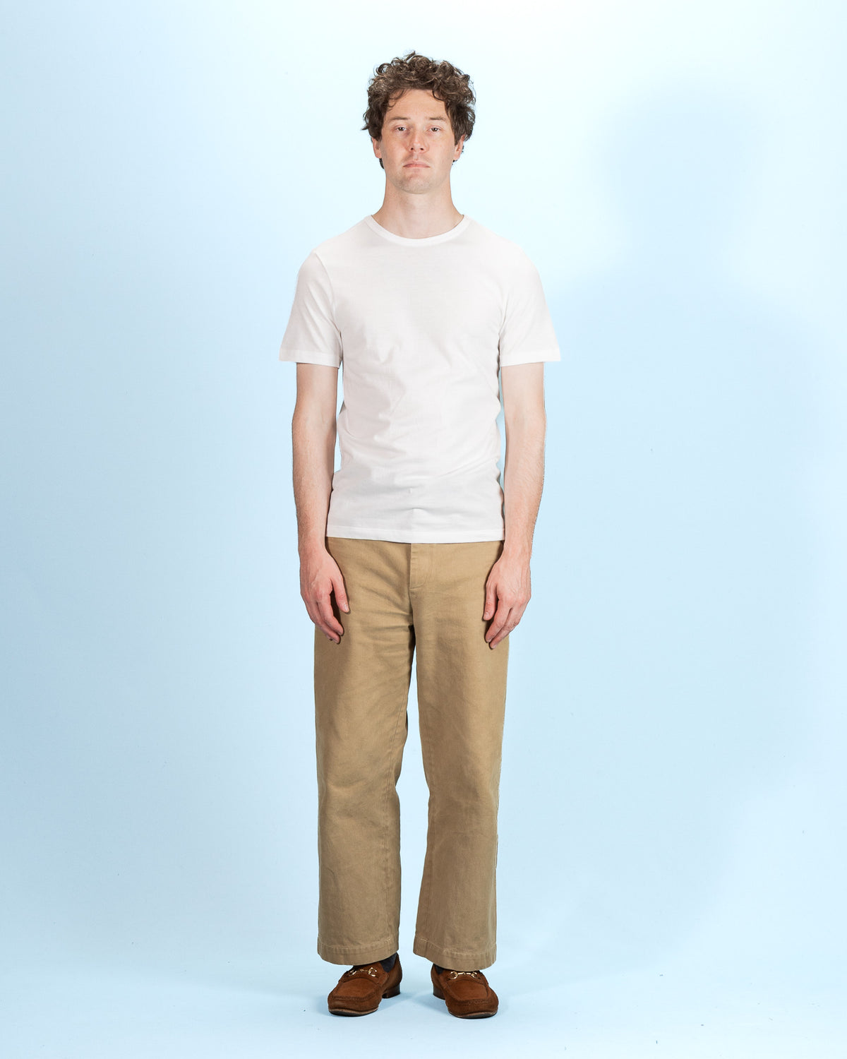 1950s Lightweight Loopwheeled Tee - White