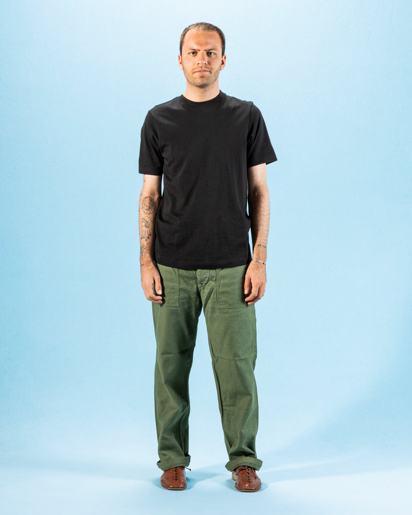 Merz b. Schwanen 1940s Relaxed Fit Loopwheeled Tee - Deep Black - Standard & Strange