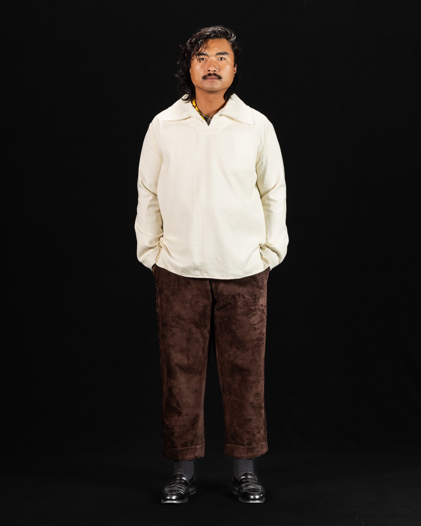 Monad London Newman P/O Shirt - White Botany Serge Wool - Standard & Strange
