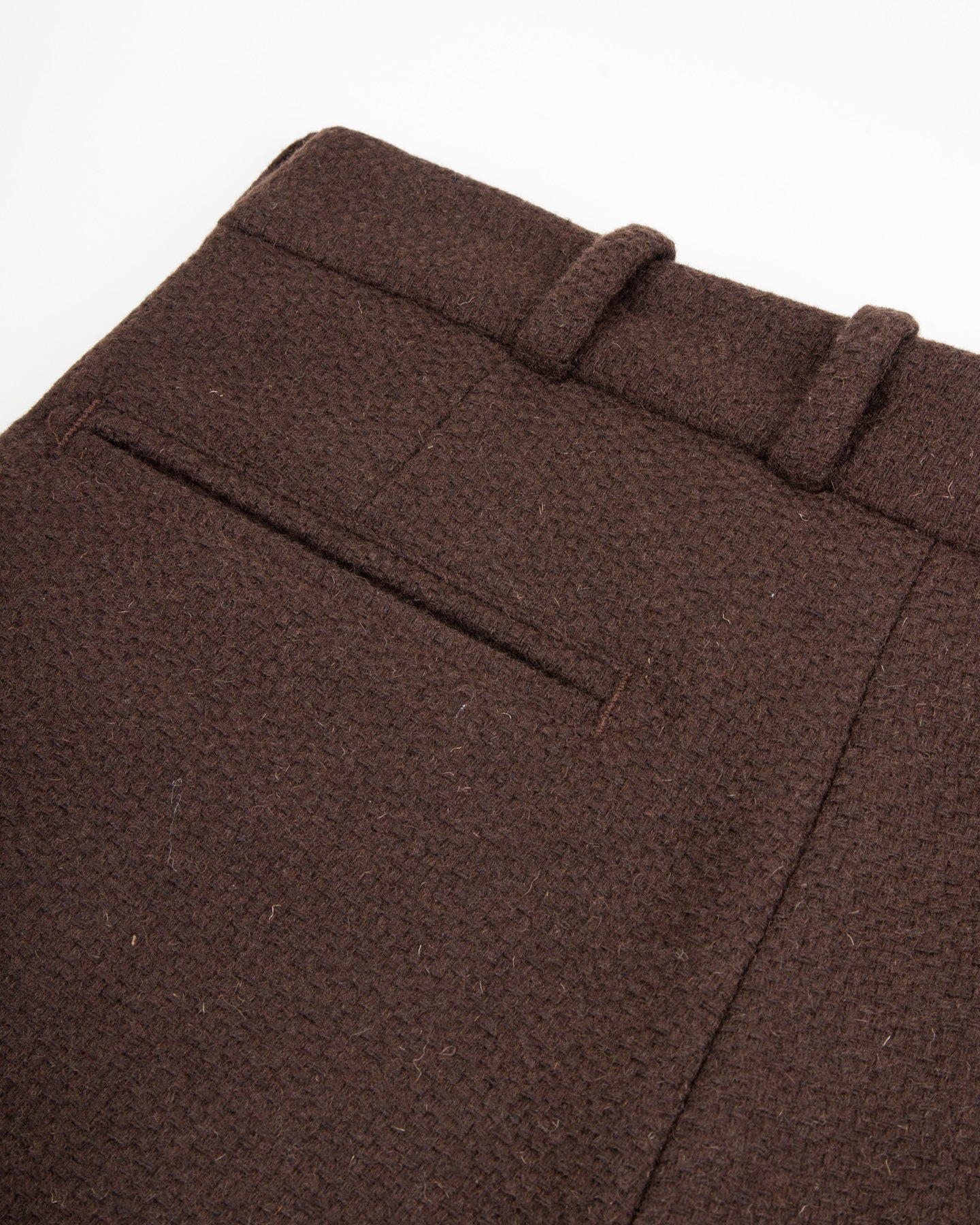 Monitaly Triple Tuck Wide Pants - Brown Wool Flannel Vicente - Standard & Strange