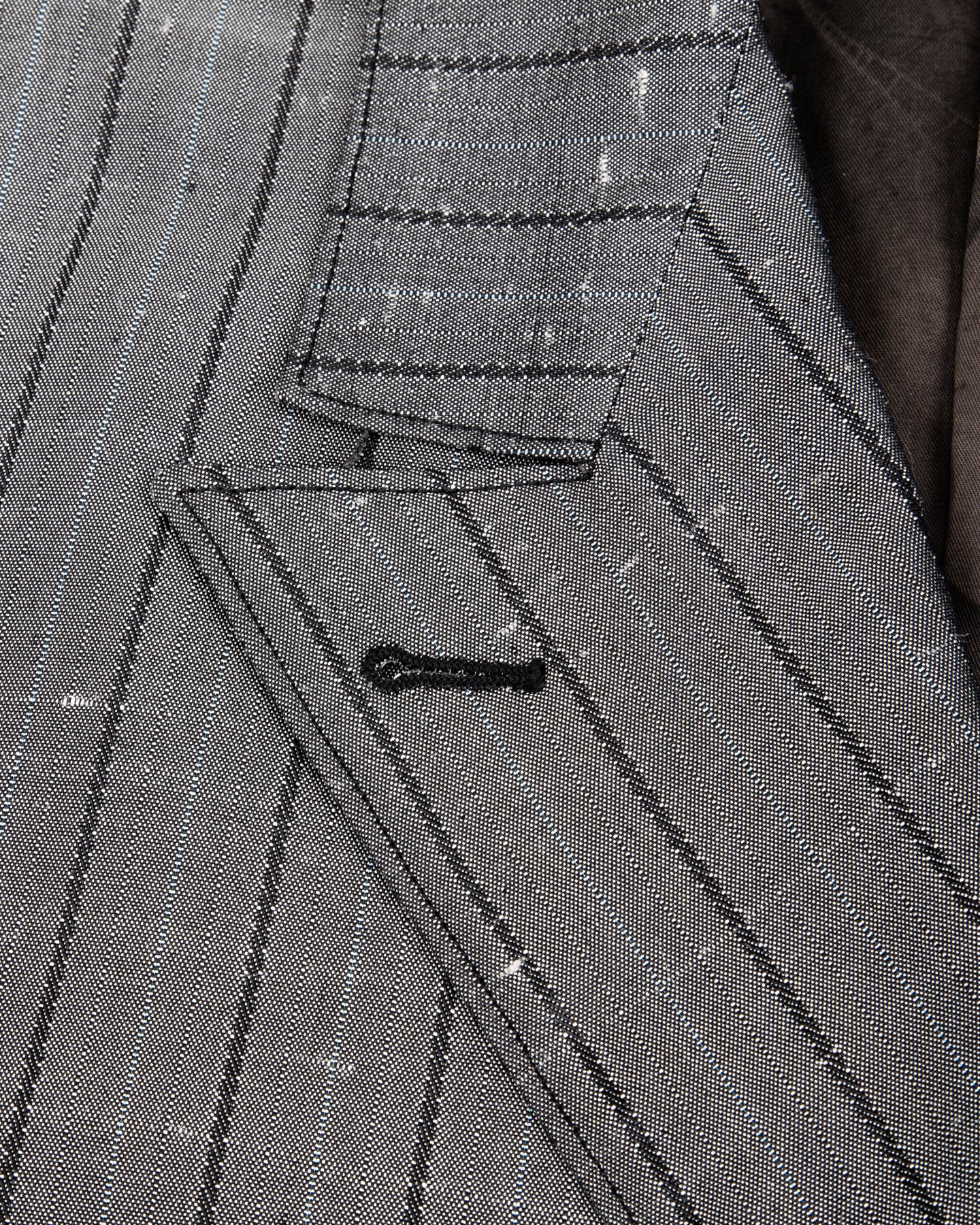 MotivMfg Burokrat Jacket - Grey Melange Stripe Vintage Dupioni - Standard & Strange