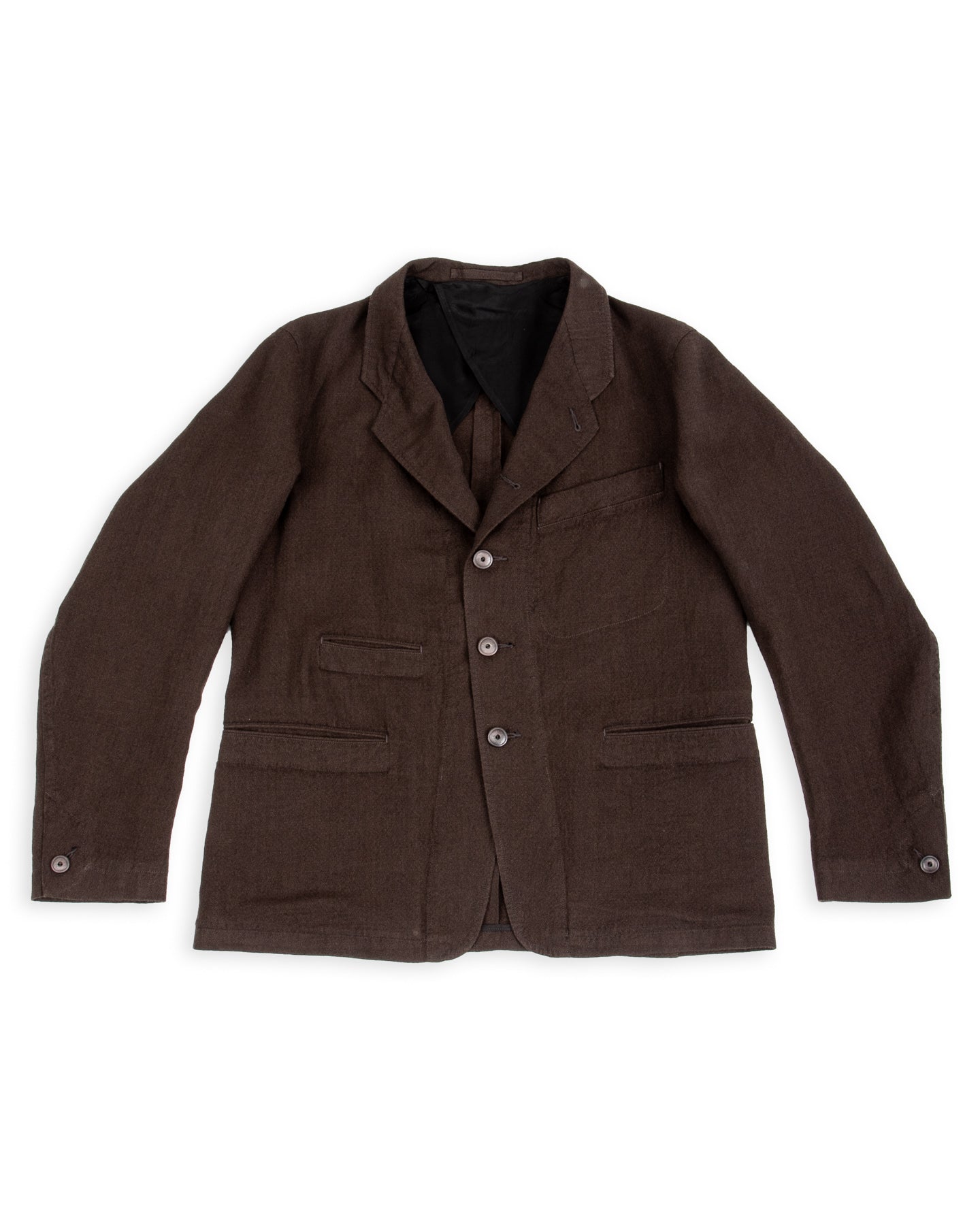 MotivMfg Continental Sack Jacket - Espresso Wool Linen Crepe - Standard & Strange