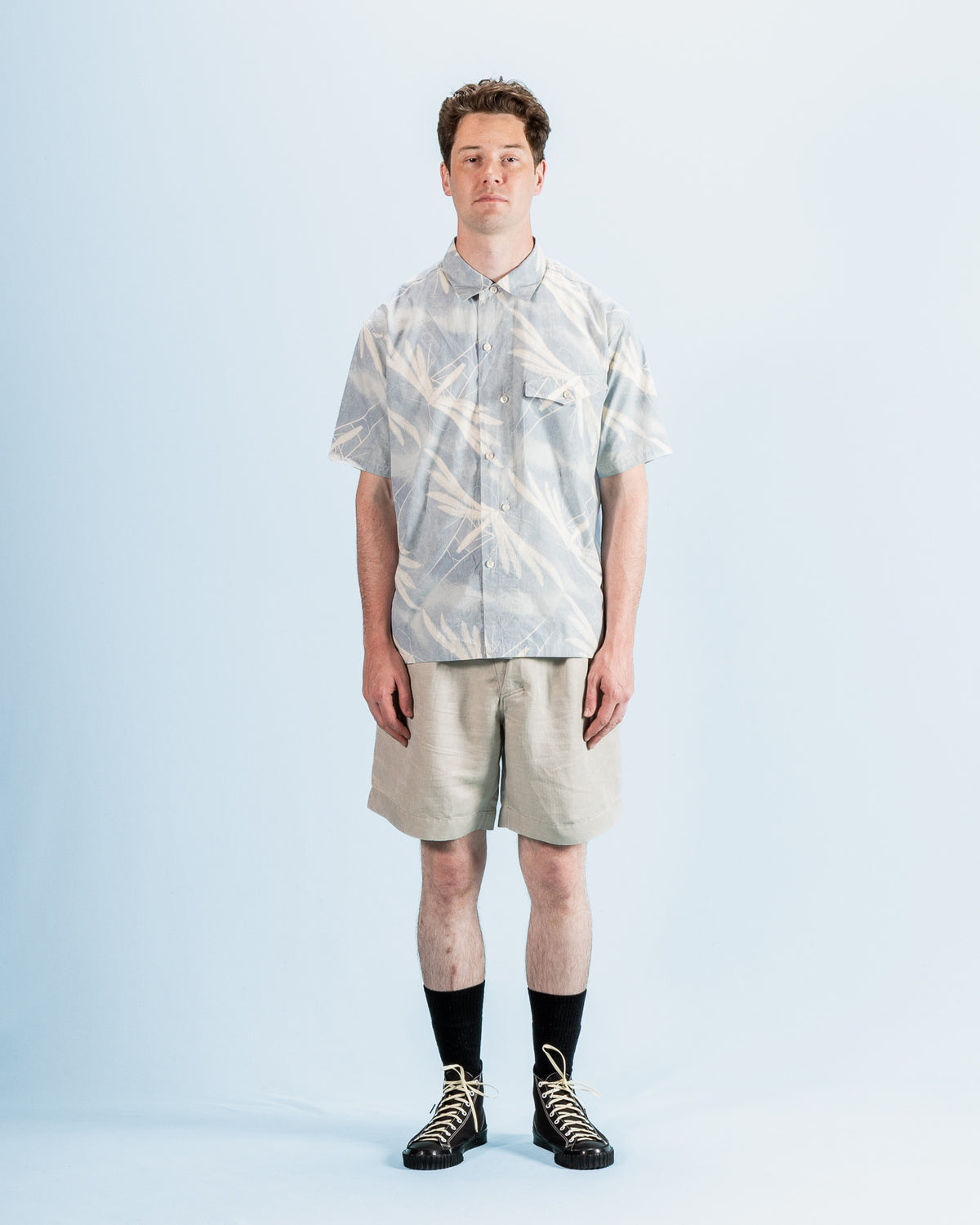 MotivMfg Dala Shirt - Moth Print Cotton Silk Broadcloth - Standard & Strange