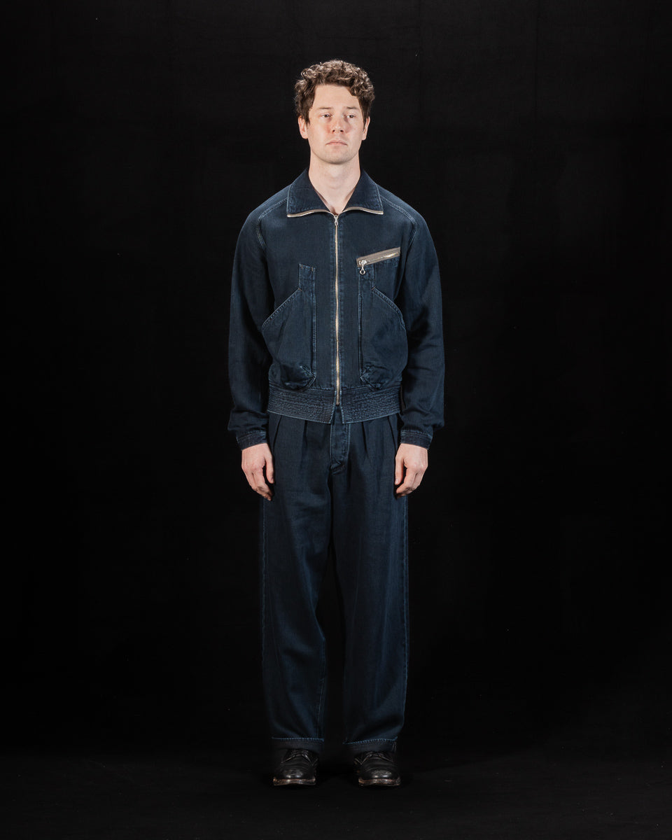 MotivMfg Denim Deck Jacket - Char Navy Overdyed Linen Denim - Standard & Strange