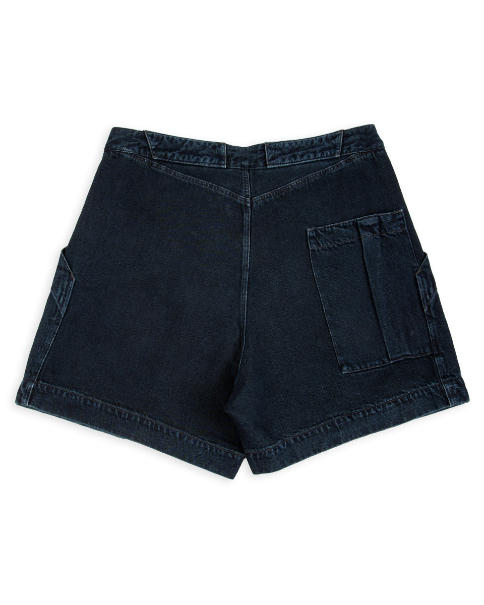 MotivMfg Denim Shorts - Char Navy Overdyed Linen Denim - Standard & Strange