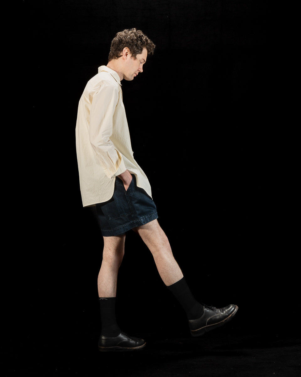 MotivMfg Denim Shorts - Char Navy Overdyed Linen Denim - Standard & Strange
