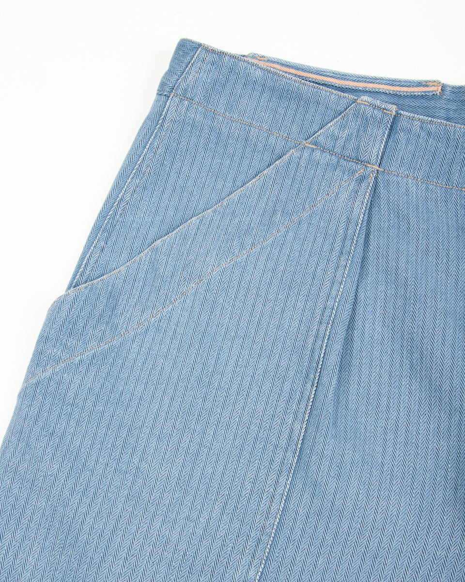MotivMfg Denim Shorts - Light Indigo Herringbone Denim - Standard & Strange