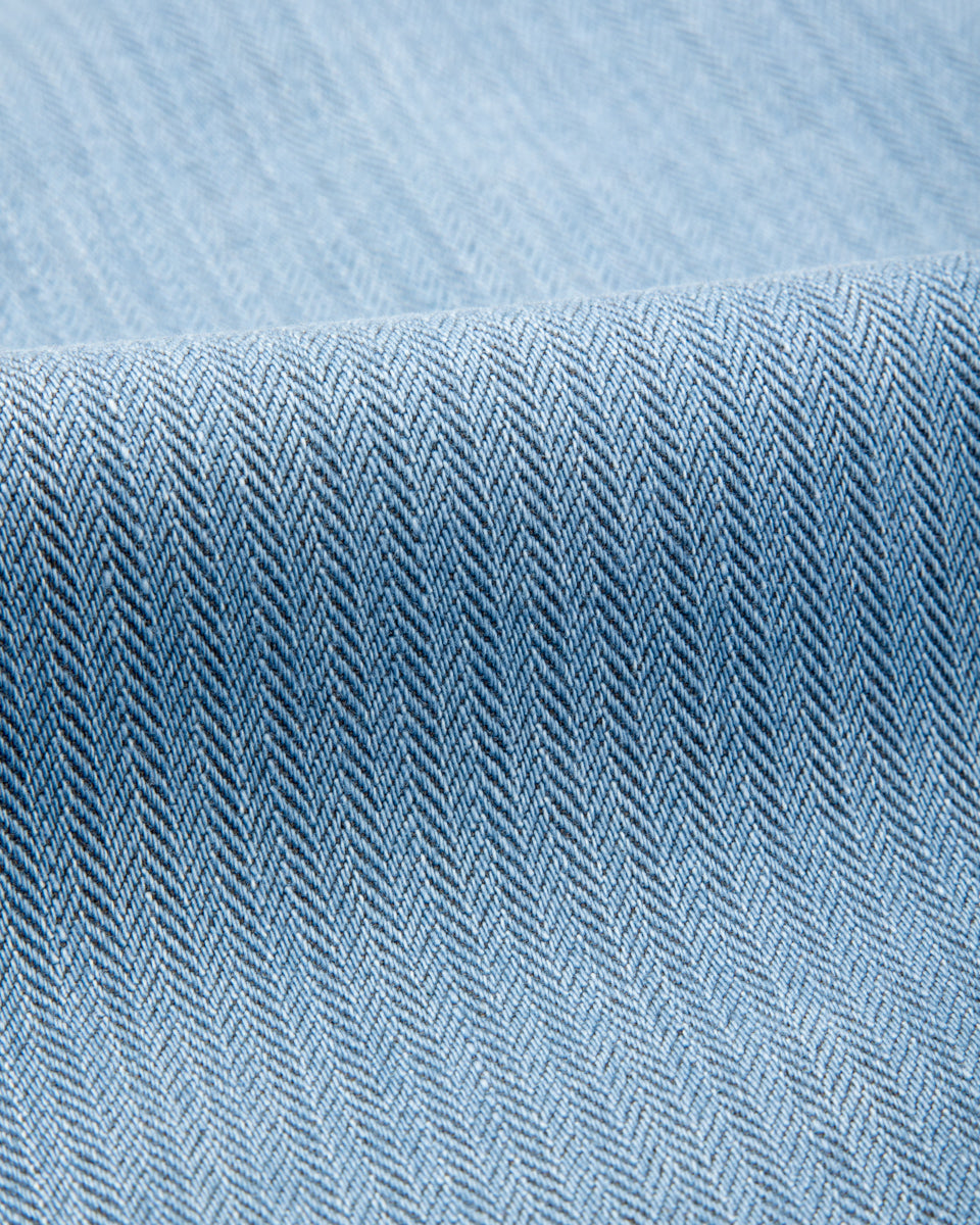 MotivMfg Denim Shorts - Light Indigo Herringbone Denim - Standard & Strange