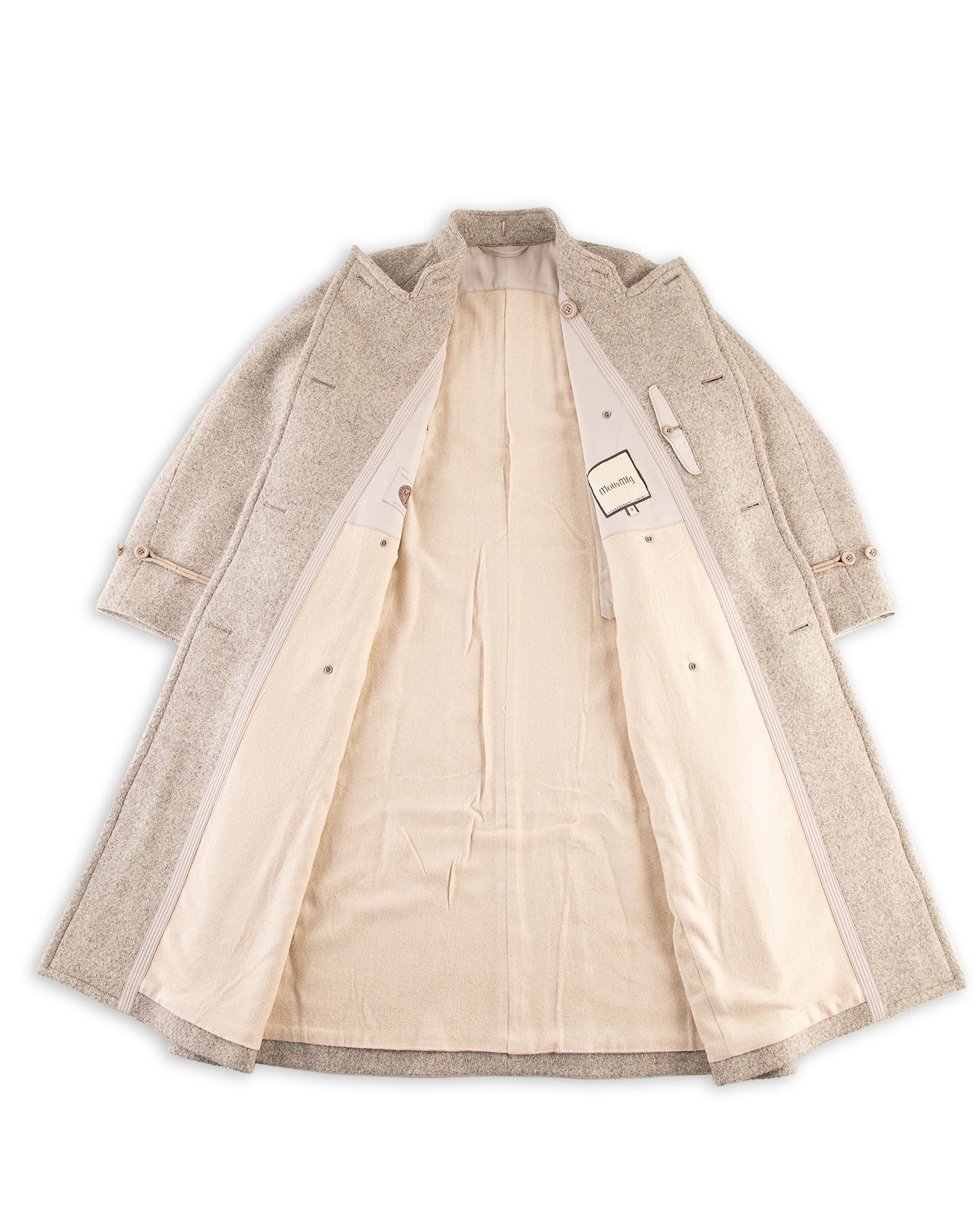 MotivMfg Mandarin Coat - Ecru Undyed Wool - Standard & Strange
