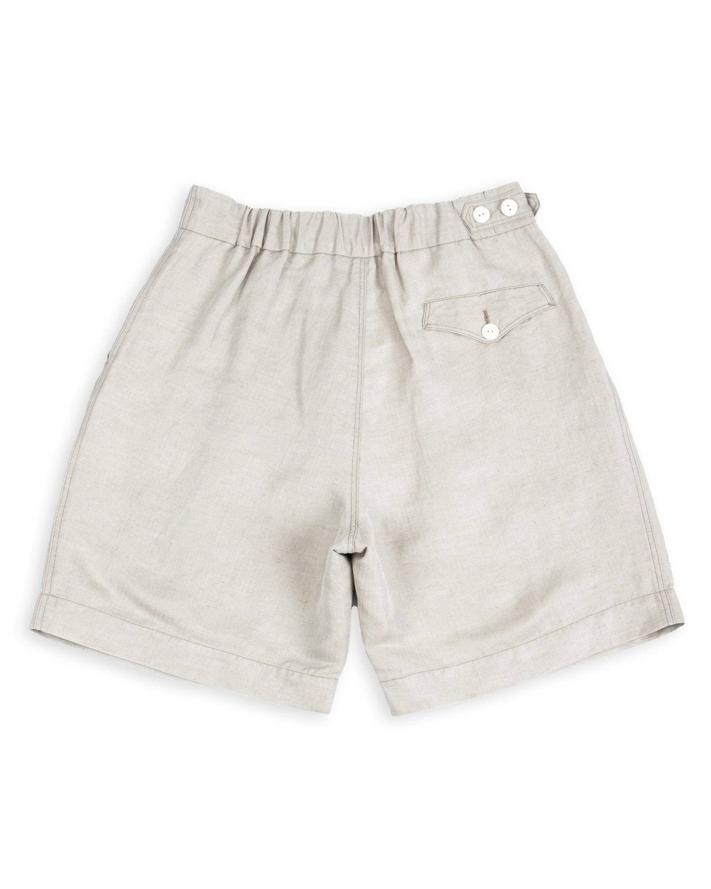 MotivMfg Oblique Shorts - Natural Silk Linen Fine HBT - Standard & Strange