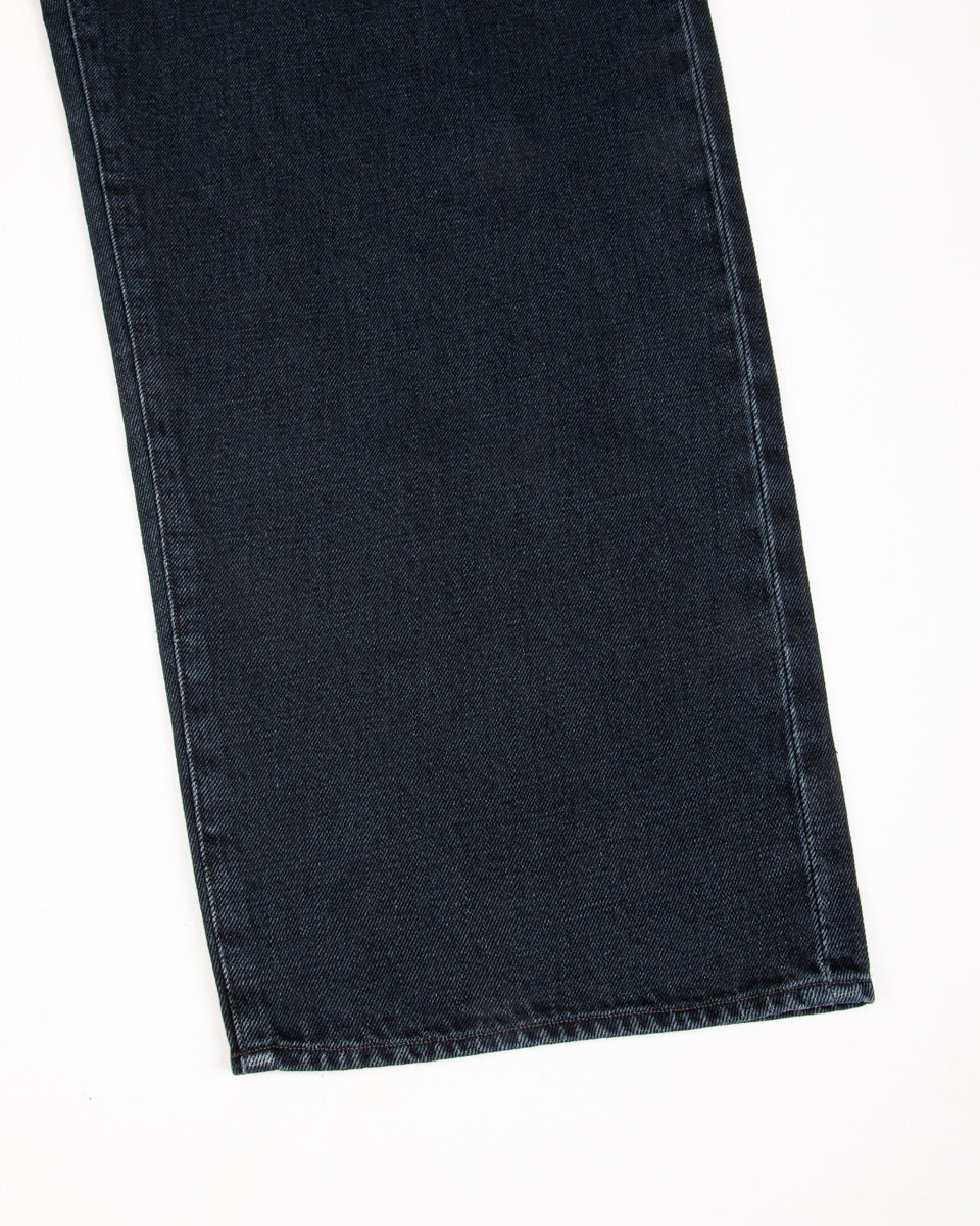 MotivMfg Pleat Denim Trousers - Char Navy Overdyed Linen Denim - Standard & Strange