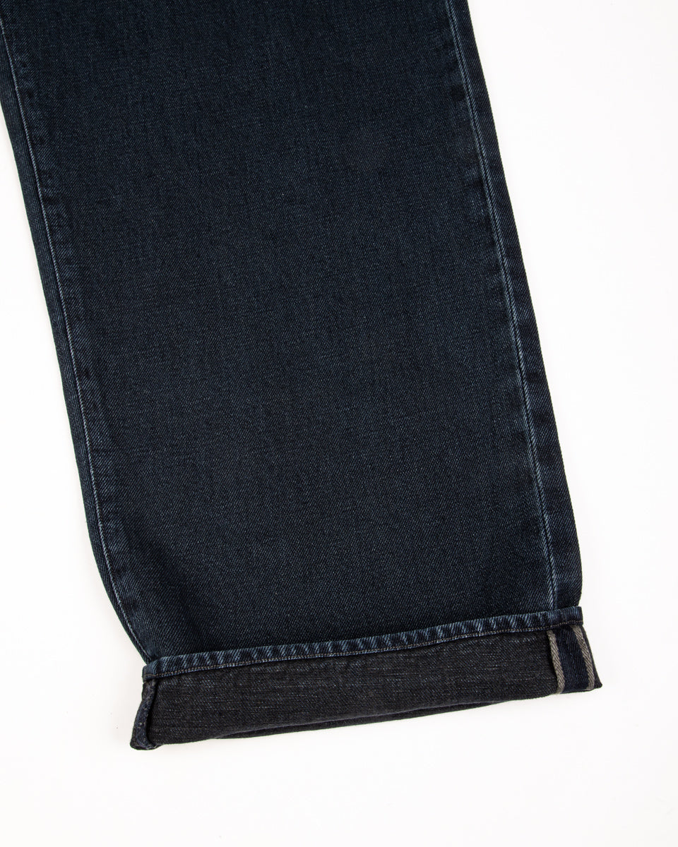 MotivMfg Pleat Denim Trousers - Char Navy Overdyed Linen Denim - Standard & Strange