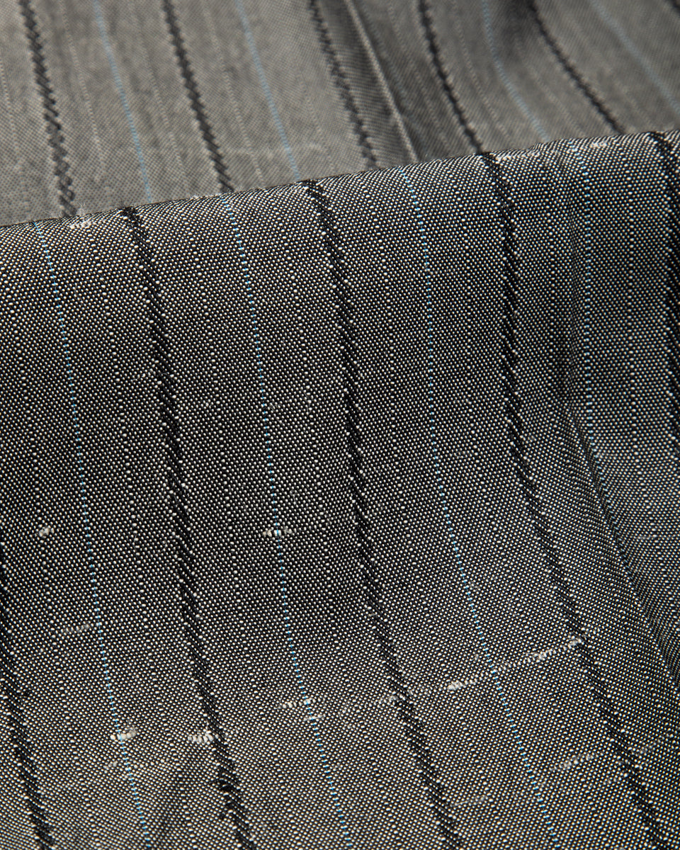 MotivMfg Robert Trousers - Vintage Grey Melange Stripe Dupioni - Standard & Strange