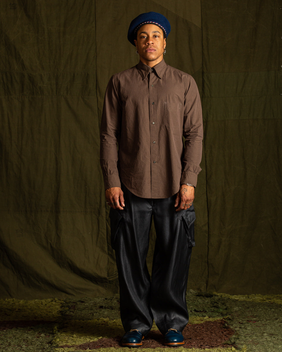 MotivMfg Authentic Fit BD Shirt - Lawn/Espresso Japanese Cotton Hemp - Standard & Strange