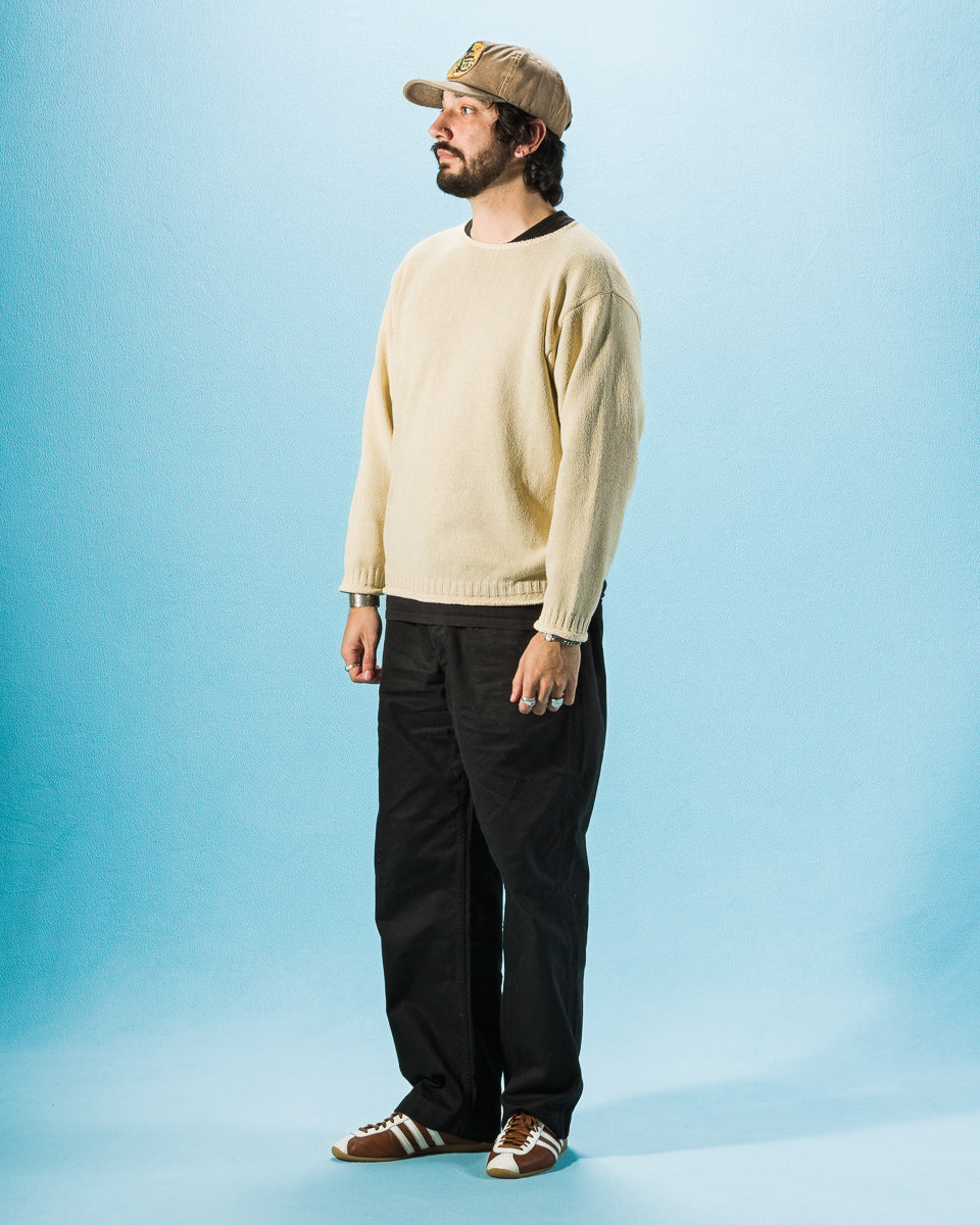 Olde H & Daughter Silk Cotton Boatneck Pullover - Ecru 08 - Standard & Strange