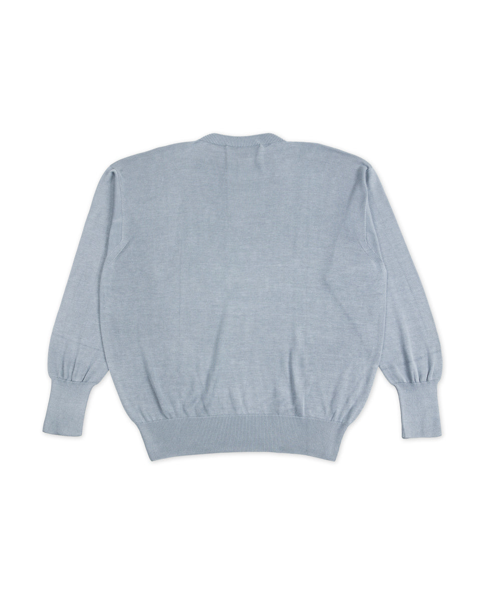 Olde H & Daughter Silk Plain Stitch Crewneck L/S - Blue Stone 10 - Standard & Strange