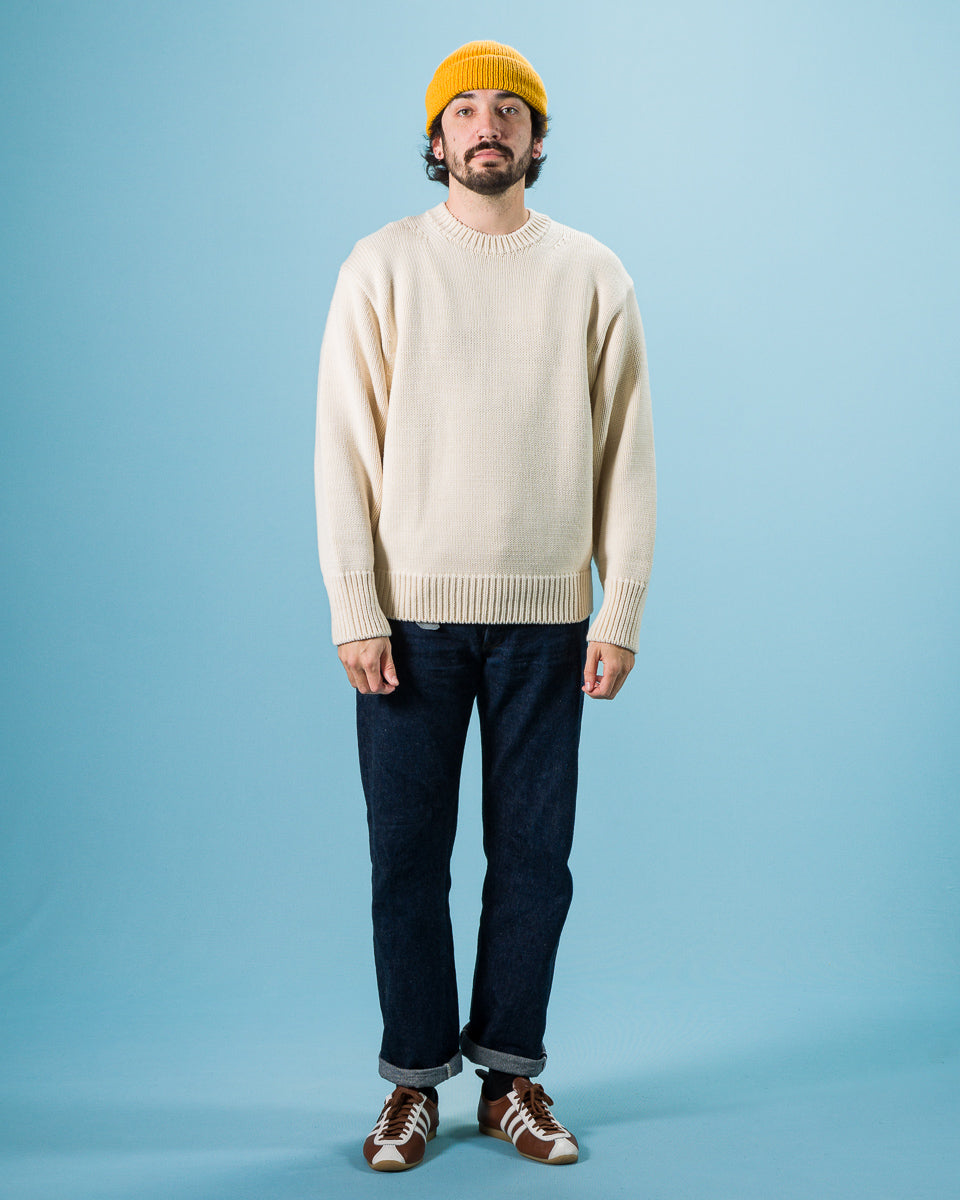 Olde H & Daughter Wool Crewneck Pullover - Ecru 10 - Standard & Strange