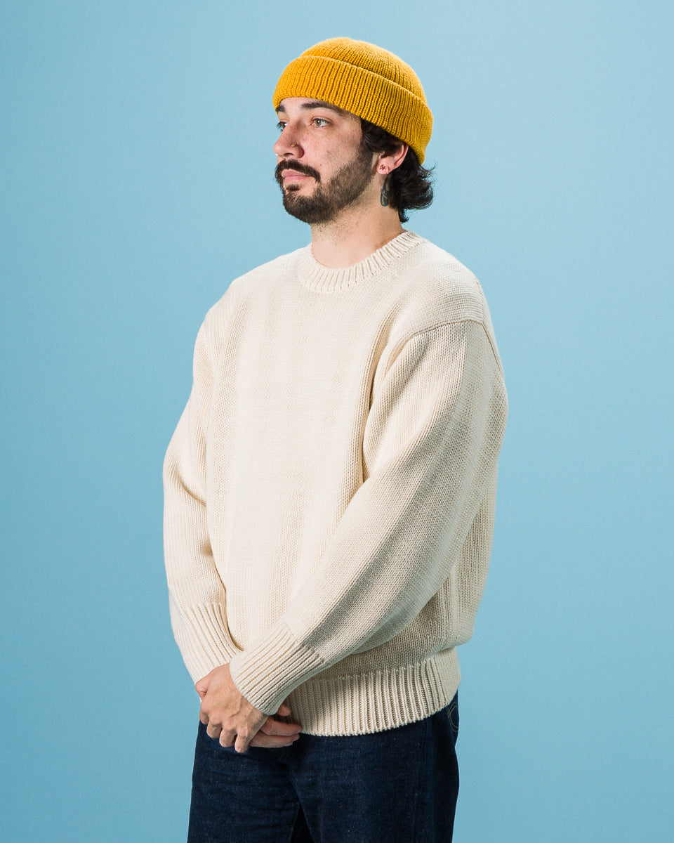 Olde H & Daughter Wool Crewneck Pullover - Ecru 10 - Standard & Strange