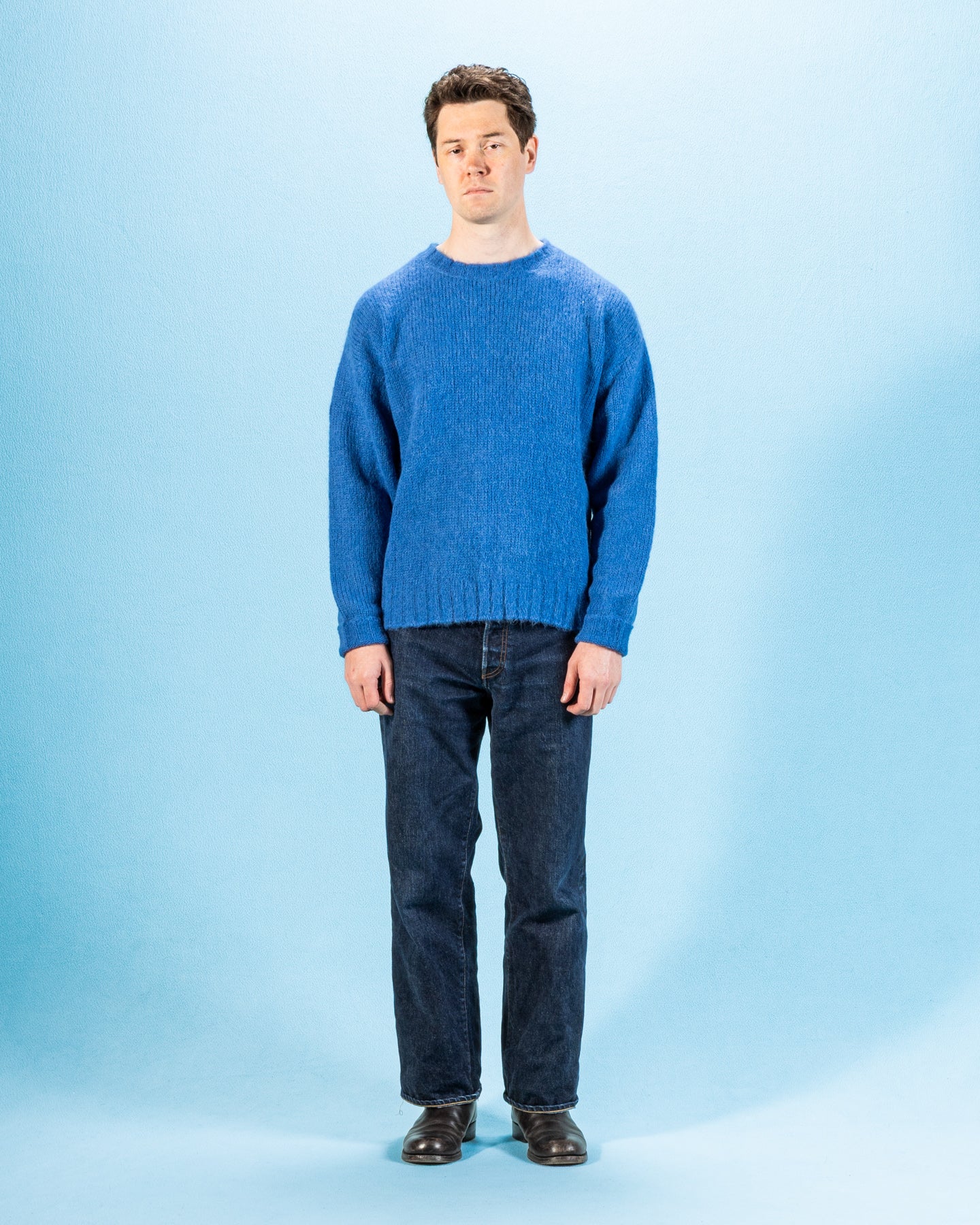 Monitaly Shaggy Alpaguan Crewneck - Blue - Standard & Strange
