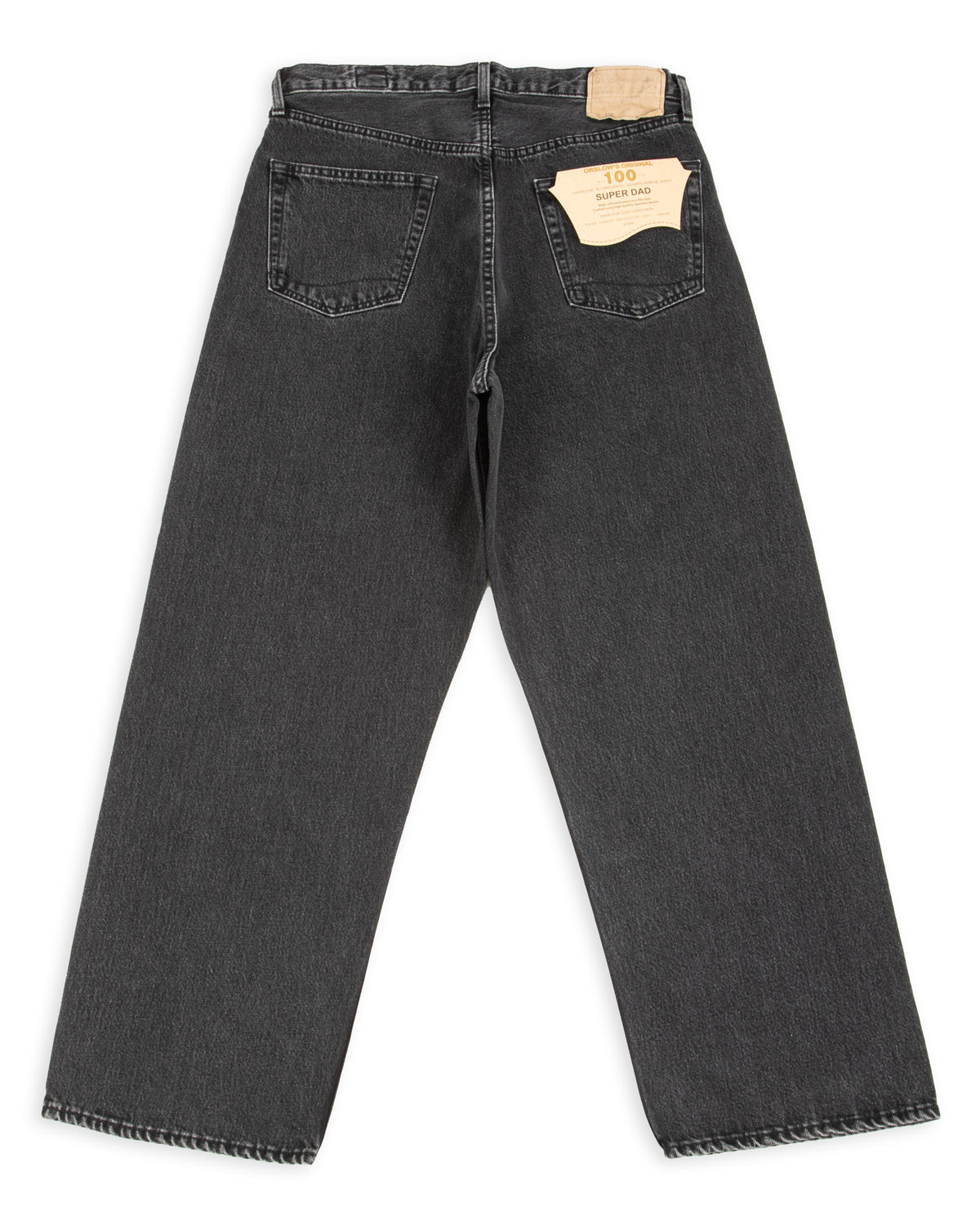OrSlow Super Dad's Fit Denim Pants (Unisex) - Black Denim Stone - Standard & Strange