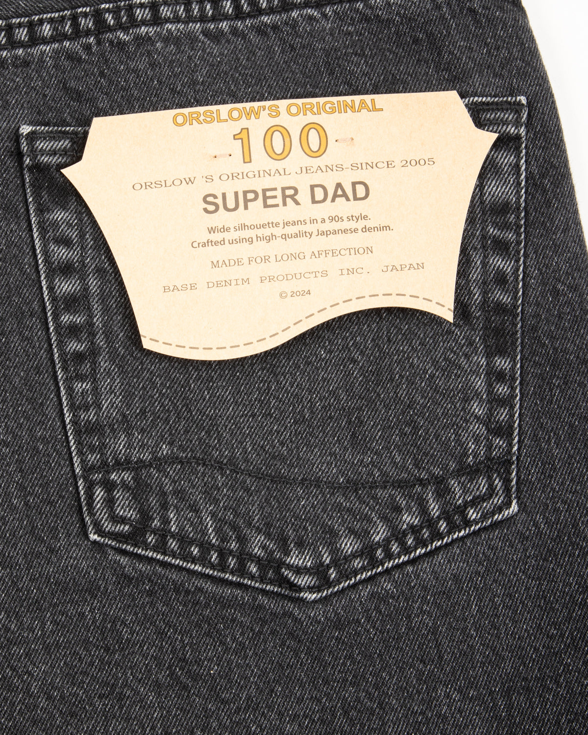 OrSlow Super Dad's Fit Denim Pants (Unisex) - Black Denim Stone - Standard & Strange