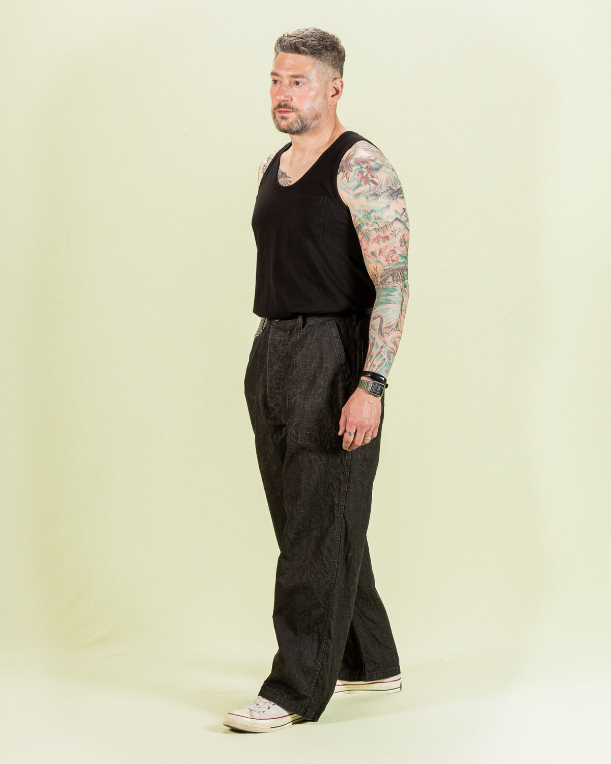 OrSlow WWII 40's U.S. Navy Utility Trousers - Sumi Coated Linen - Standard & Strange