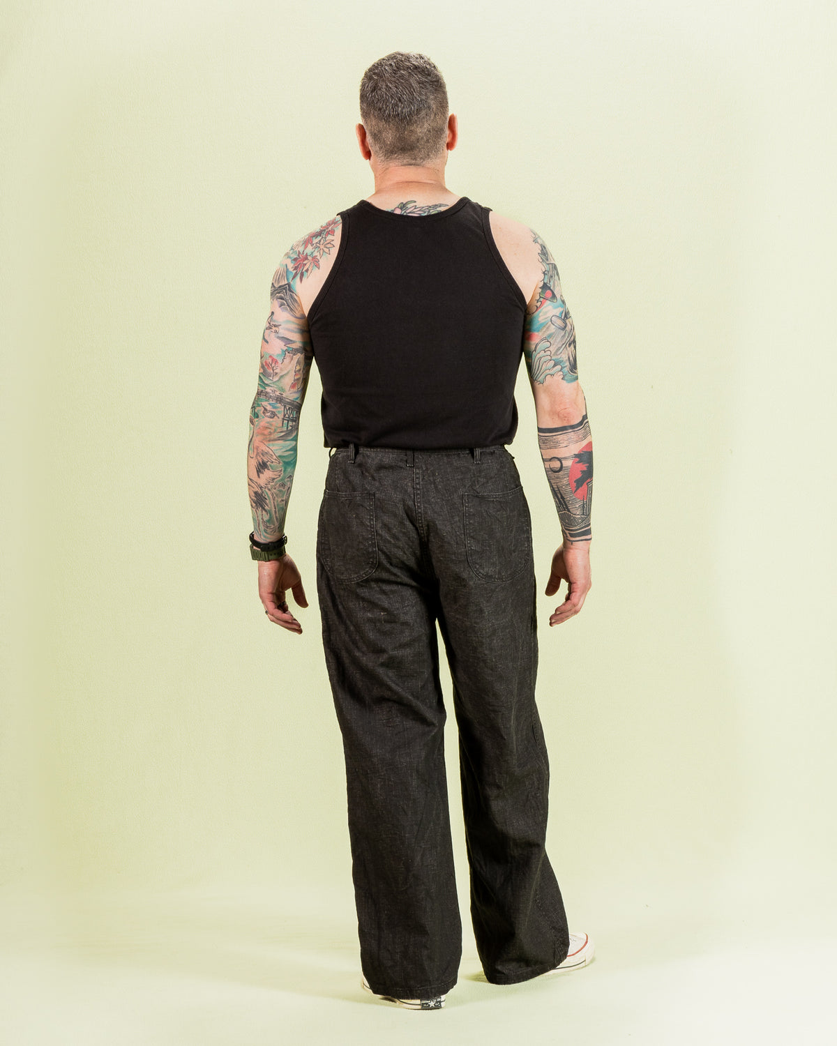 OrSlow WWII 40's U.S. Navy Utility Trousers - Sumi Coated Linen - Standard & Strange