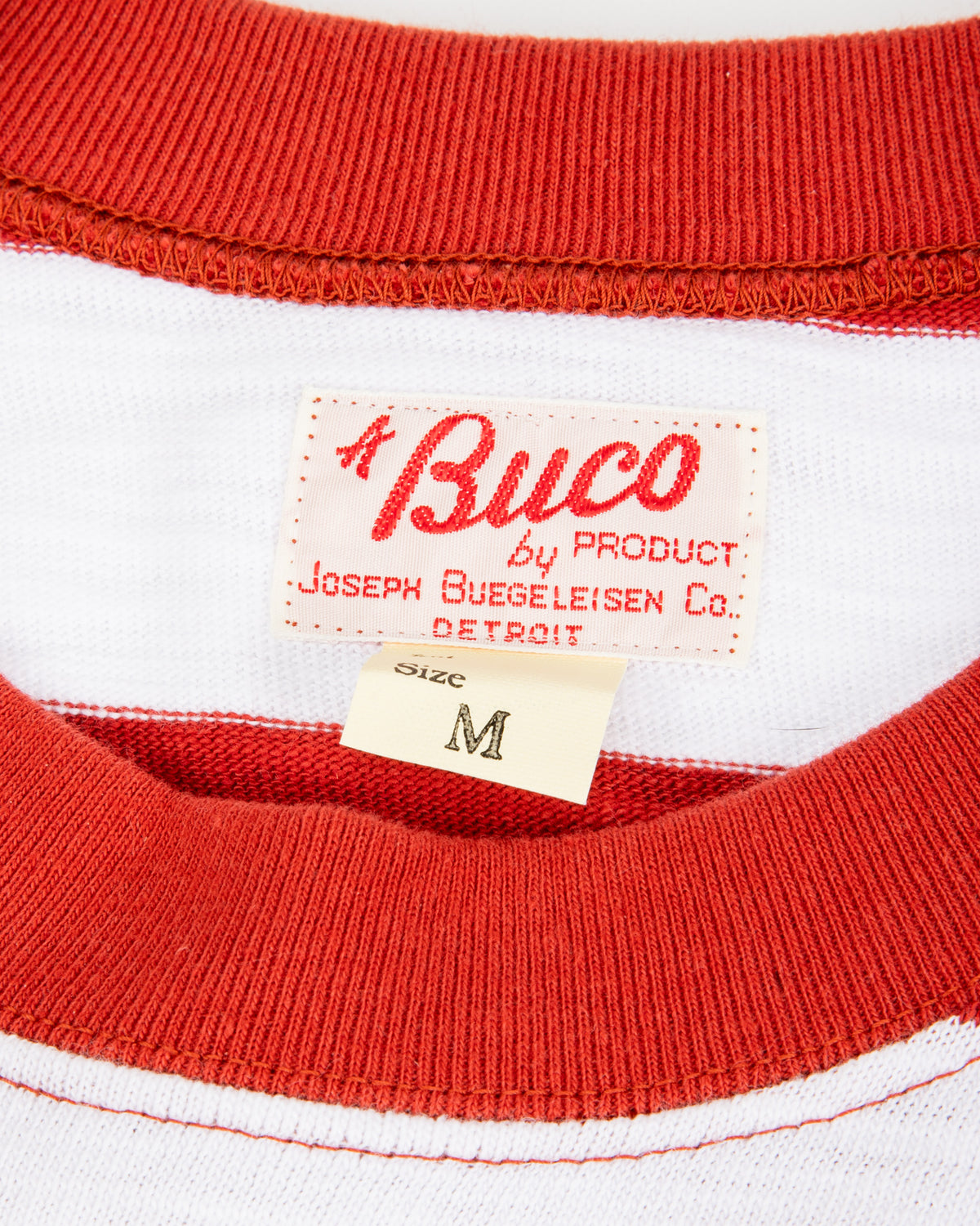 The Real McCoy's Buco Stripe Tee L/S - White/Red - Standard & Strange