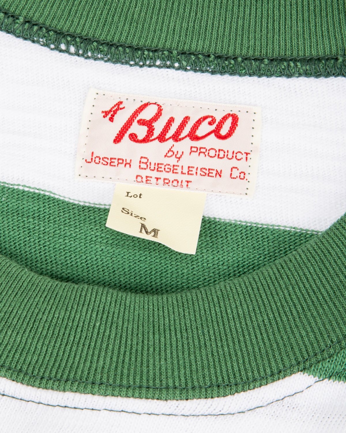 The Real McCoy's Buco Stripe Tee S/S - White/Green - Standard & Strange