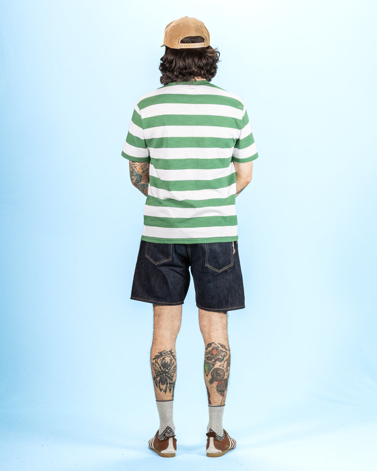 The Real McCoy's Buco Stripe Tee S/S - White/Green - Standard & Strange