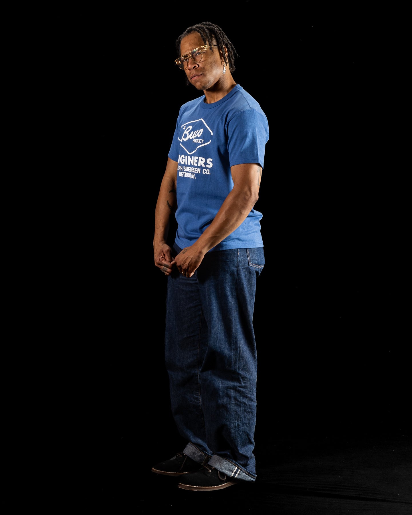 The Real McCoy's Buco Tee / Buco Engineers - Royal Blue - Standard & Strange