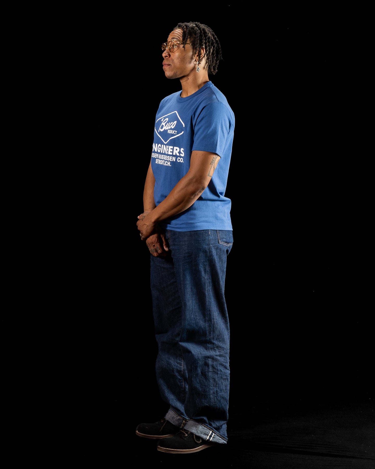 The Real McCoy's Buco Tee / Buco Engineers - Royal Blue - Standard & Strange