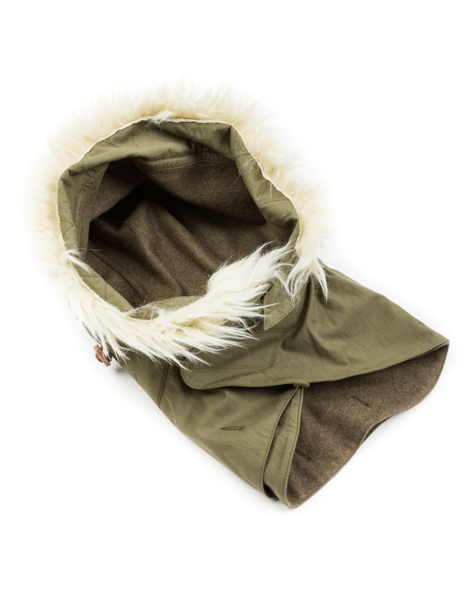 The Real McCoy's Hood, Winter, w/Synthetic Fur Ruff - Olive - Standard & Strange