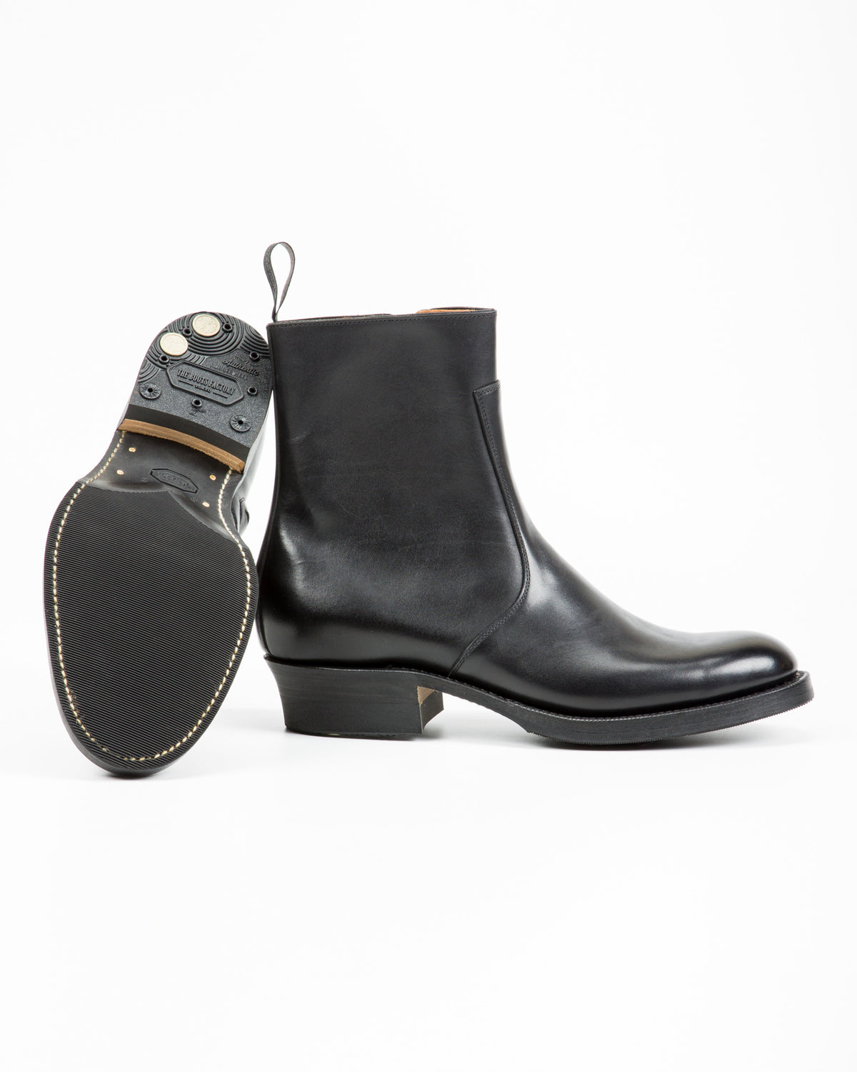 Rolling Dub Trio Gleaners Side Zip Boots - Black Japanese Box Calf - Standard & Strange