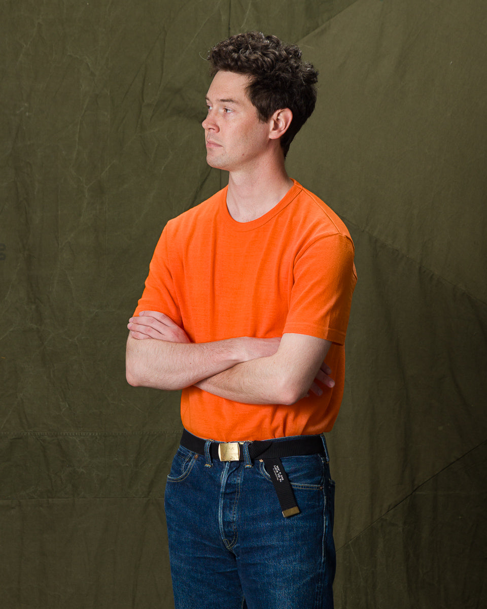 Standard & Strange Wakayama Special Loopwheel Tee - Satsuma Orange - Standard & Strange