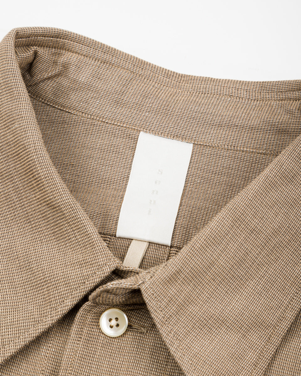 Senui Inside Pockets Shirt - Russet Italian Mixed Woven Cloth - Standard & Strange