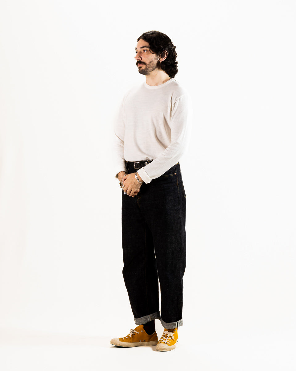 Standard & Strange Wakayama Special Loopwheel L/S Tee - Cream - Standard & Strange