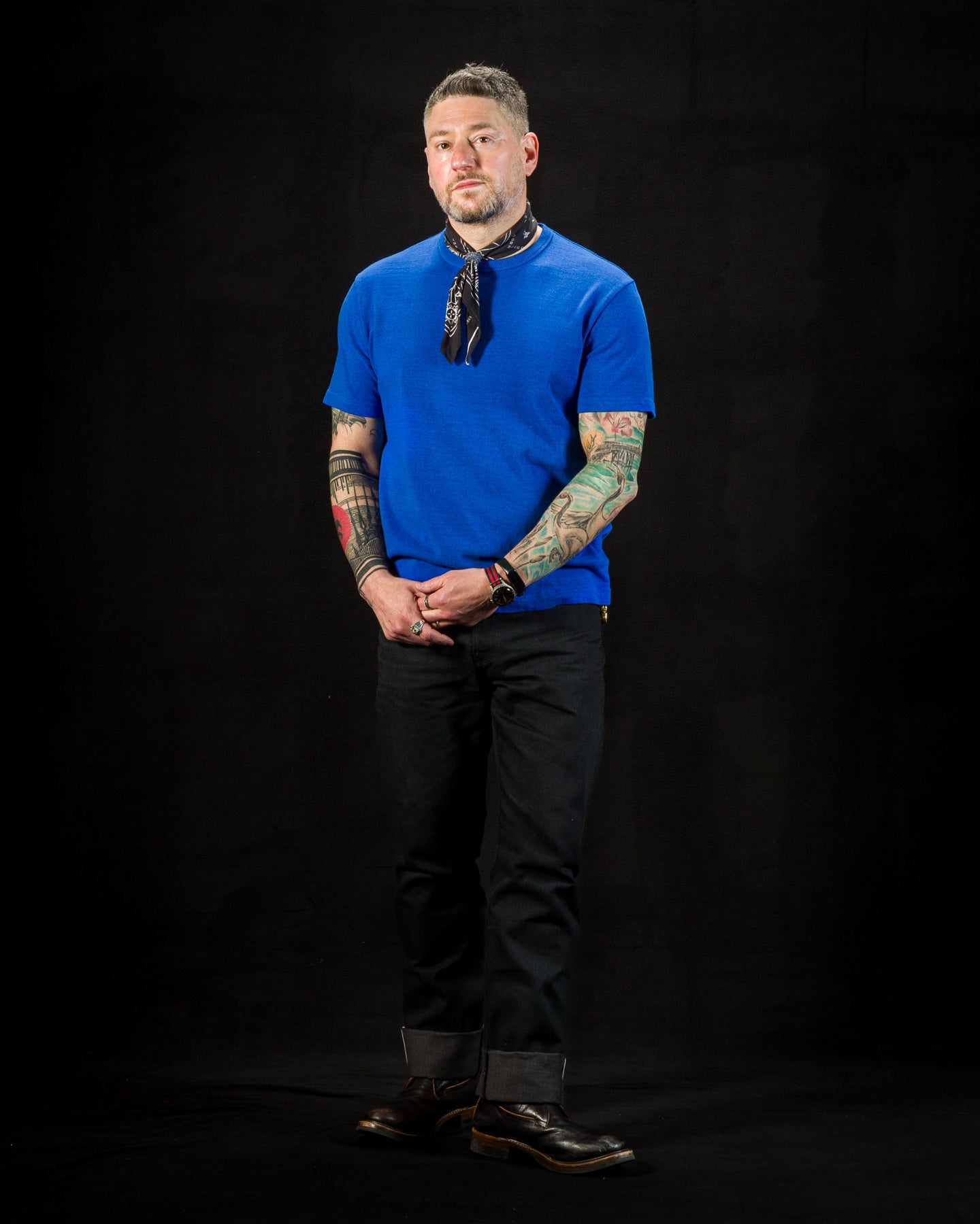 Standard & Strange Wakayama Special Loopwheel Tee - Klein Blue - Standard & Strange