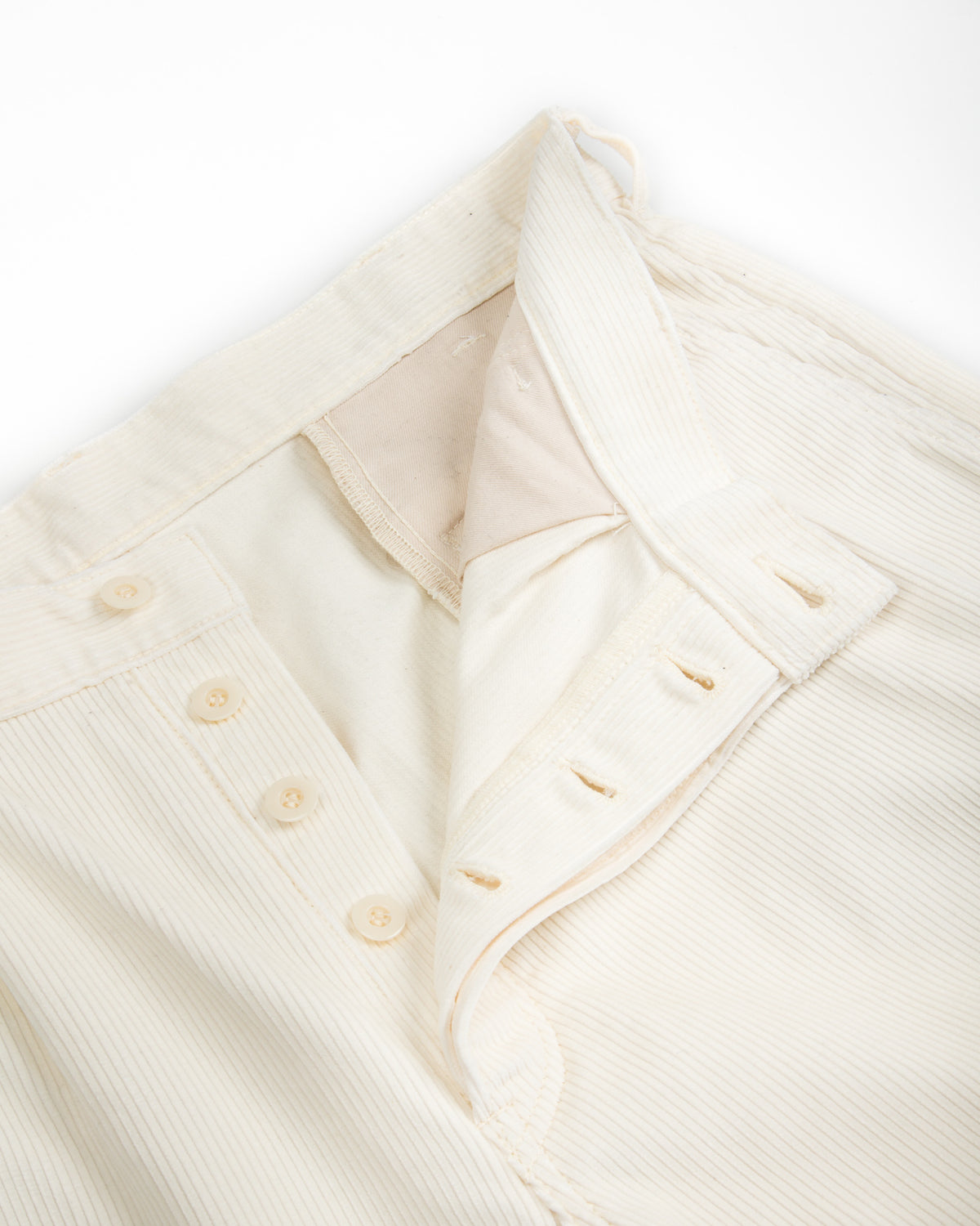 The Real McCoy's Double-Pleat Corduroy Trousers - White - Standard & Strange