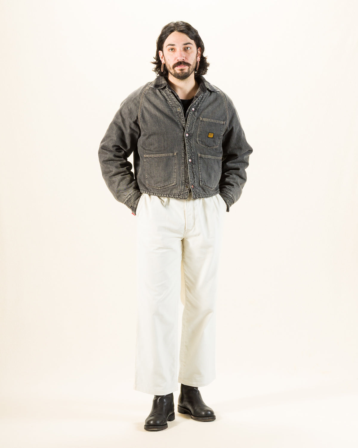 The Real McCoy's Double-Pleat Corduroy Trousers - White - Standard & Strange