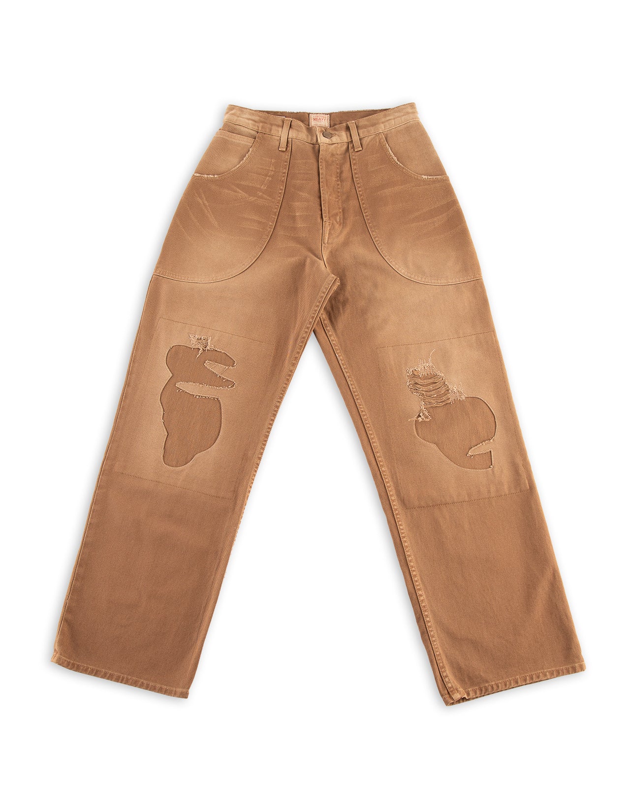 Vintage Heavy Extra Baggy Repaired Jean - Brown - Standard & Strange