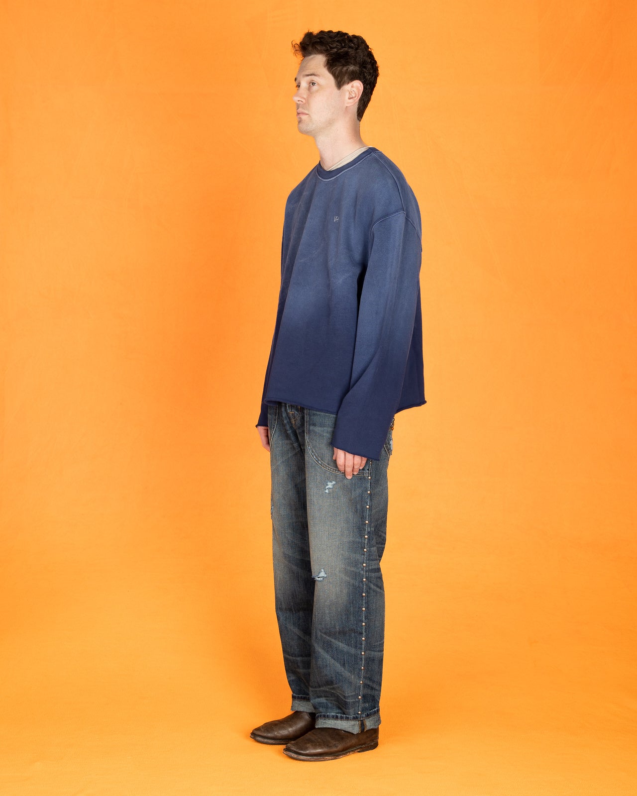 Vintage Heavy Extra Baggy Studded Jean - Indigo - Standard & Strange