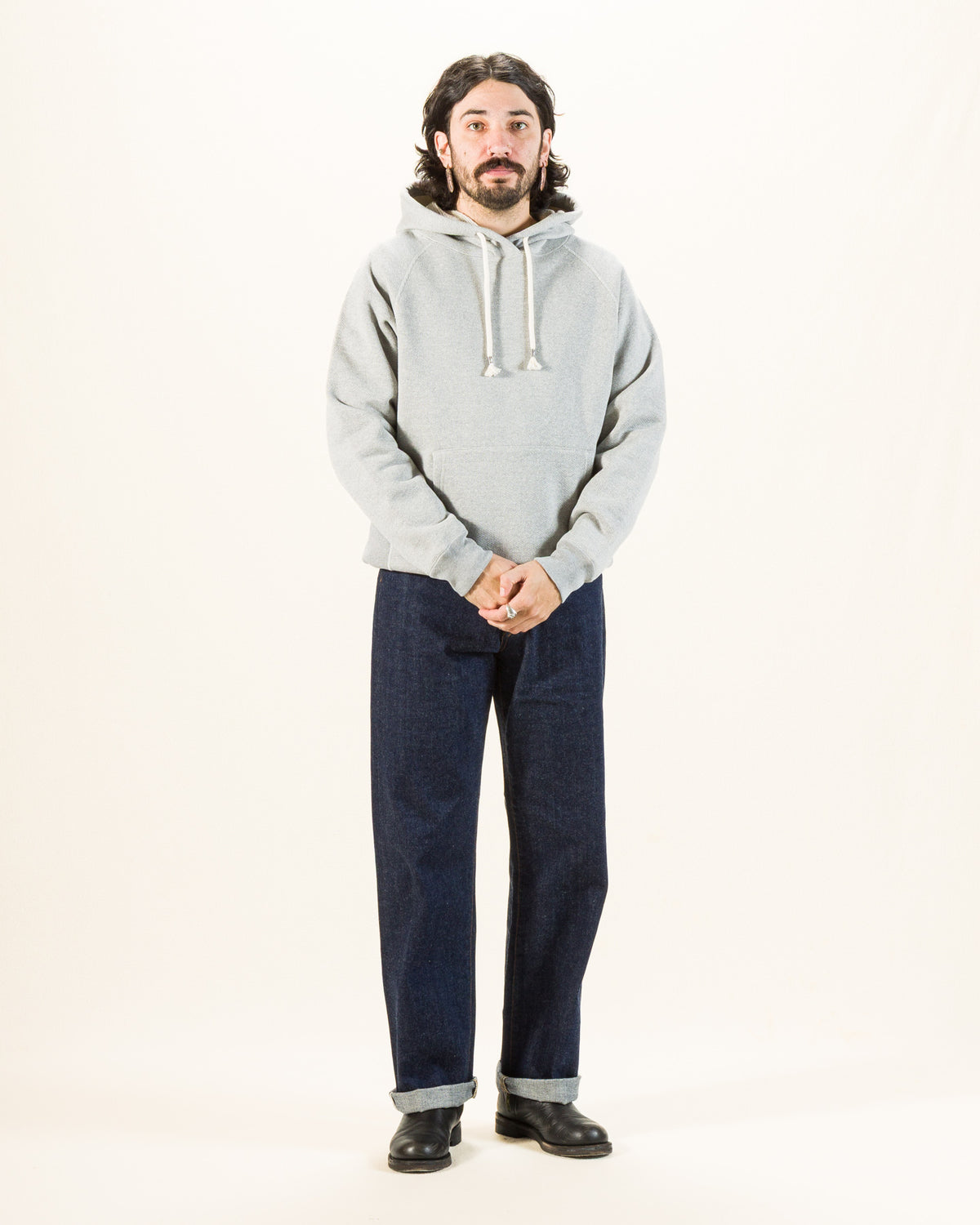 Wonder Looper Double Heavyweight French Terry Pullover Hoodie - Heather Grey - Standard & Strange