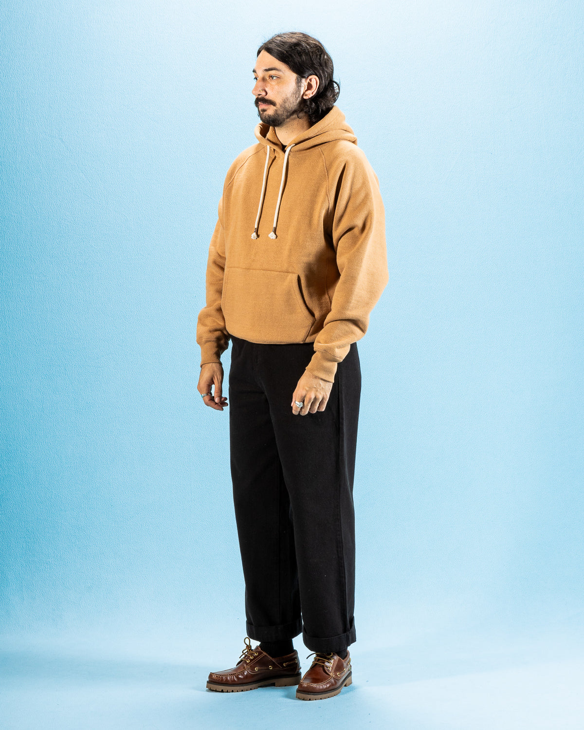 Wonder Looper Foxfibre® Double Heavyweight French Terry Pullover Hoodie - Coyote 80 - Standard & Strange